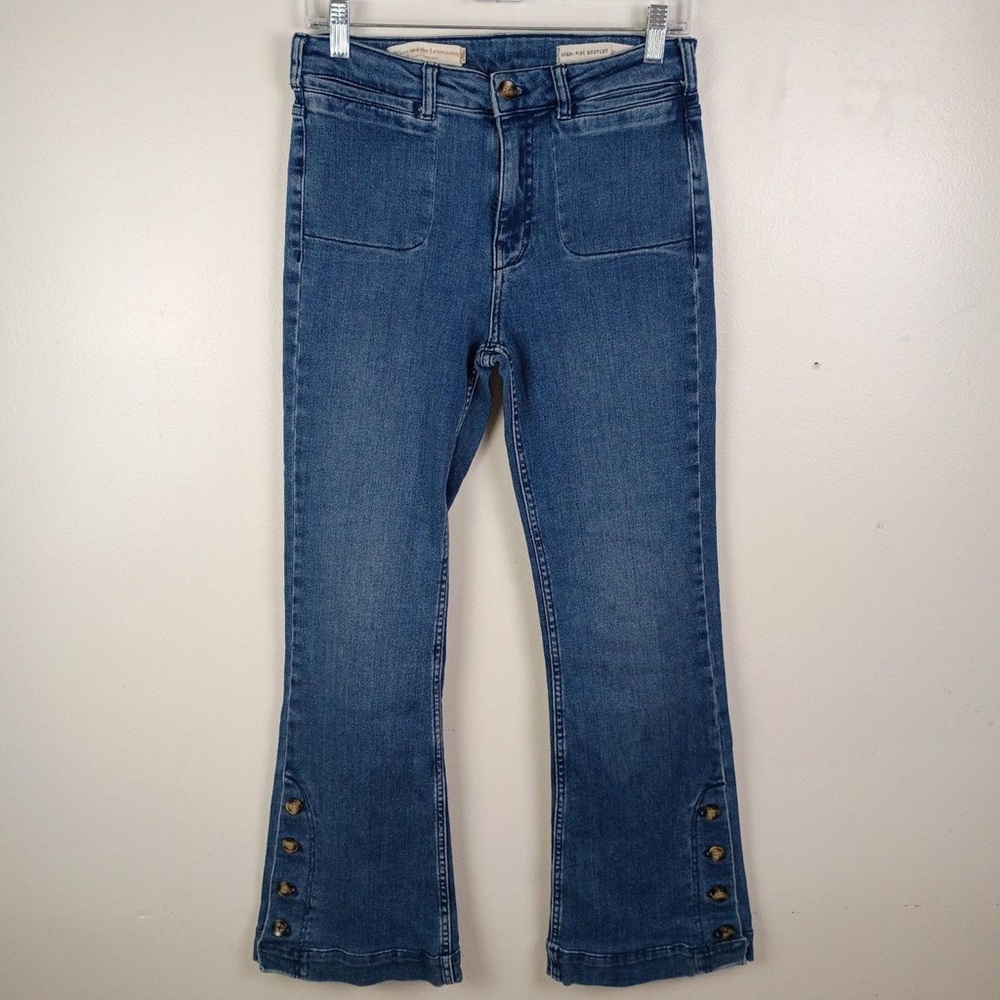 Anthropologie Pilcro and the Letterpress Mid-Rise Bootcut Button Leg Jeans 27